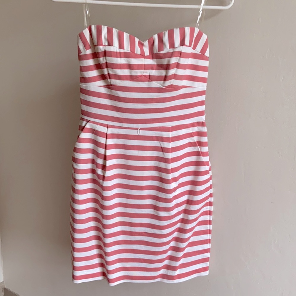 Charlotte Russe pink stripe strapless dress